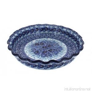 Blue Rose Polish Pottery Joanna Pie Plate - B071NNSLT2